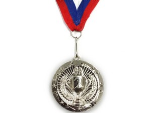 Медаль спортивная с лентой за 2 место. Диаметр 5 см: 1805-2 купить оптом у поставщика sprinter-opt.ru