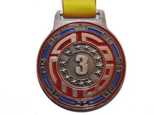 Медаль спортивная с лентой 3 место d - 7 см :1901BG-3 купить оптом у поставщика sprinter-opt.ru