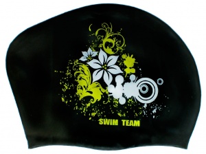 Шапочка для плавания для длинных волос цветы: KW-F  купить оптом у поставщика sprinter-opt.ru